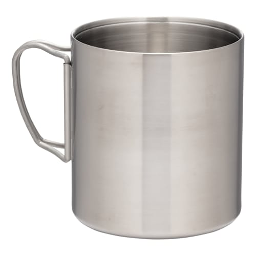 laydown image of Stainless Double Wall Mug 450