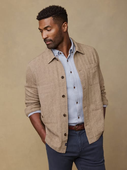 on model image of Herringbone Studio Jacket