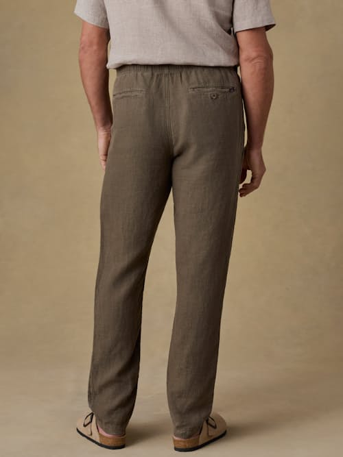 on model image of Linen Drawstring Pant
