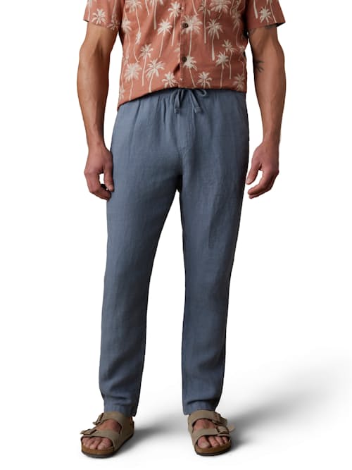on model image of Linen Drawstring Pant