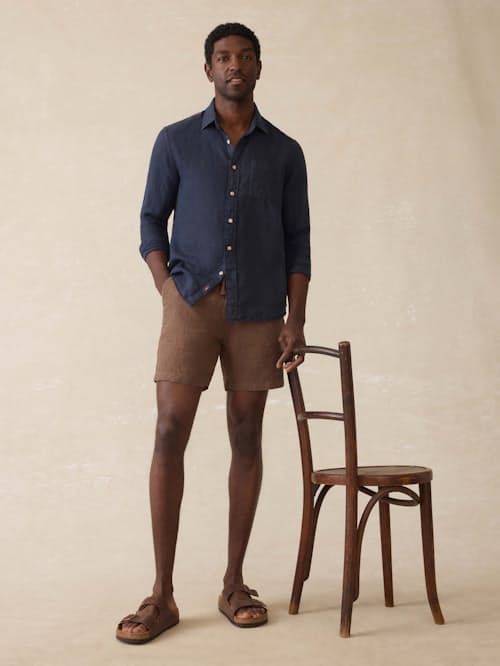 on model image of Laguna Linen Shirt
