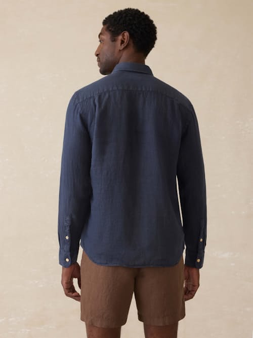 on model image of Laguna Linen Shirt