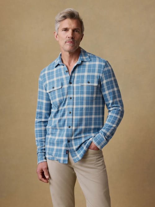 on model image of Legend Sweater Flannel Shirt