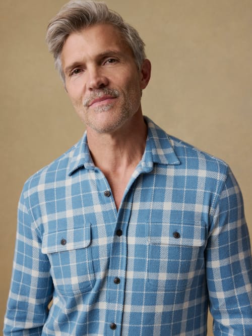 on model image of Legend Sweater Flannel Shirt