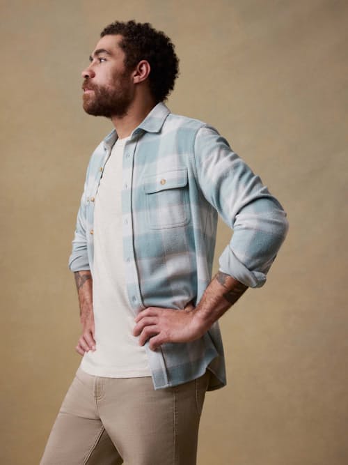 on model image of Legend Sweater Flannel Shirt