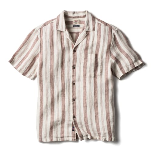laydown image of Palma Linen Short Sleeve Camp Shirt