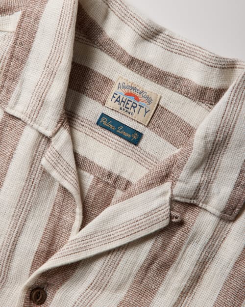 laydown detail image of Palma Linen Short Sleeve Camp Shirt