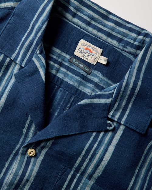 laydown detail image of Short Sleeve Indigo Camp Shirt