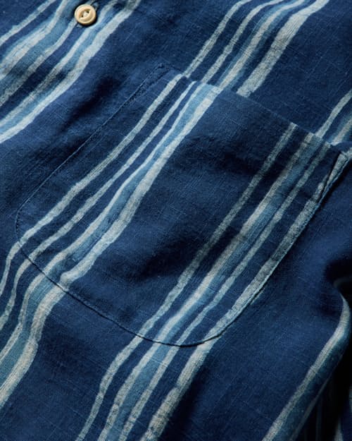 laydown detail image of Short Sleeve Indigo Camp Shirt