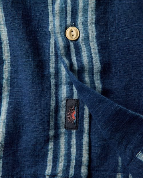 laydown detail image of Short Sleeve Indigo Camp Shirt