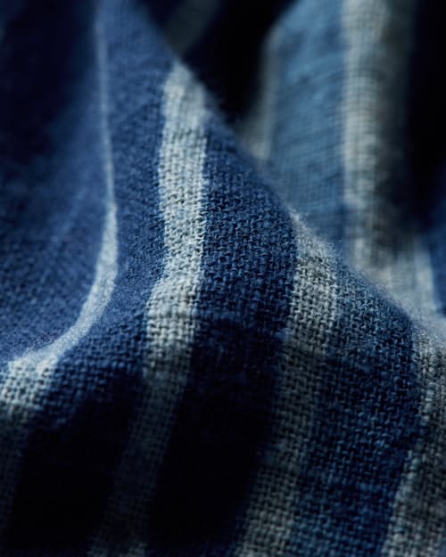 laydown detail image of Short Sleeve Indigo Camp Shirt