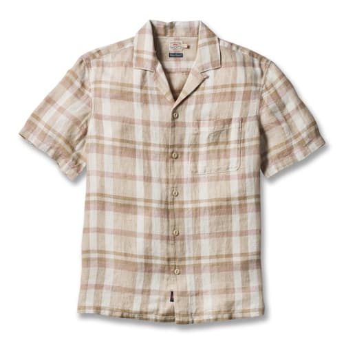 laydown image of Palma Linen Short Sleeve Camp Shirt