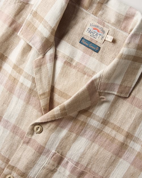laydown detail image of Palma Linen Short Sleeve Camp Shirt