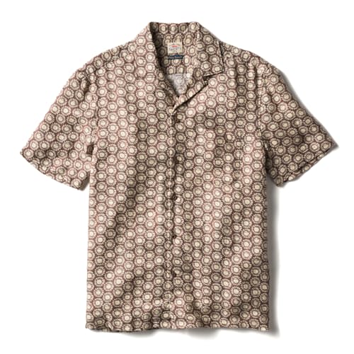laydown image of Palma Linen Short Sleeve Camp Shirt