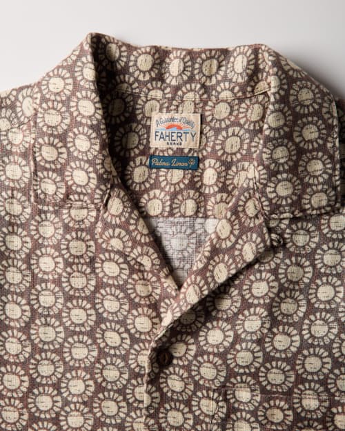 laydown detail image of Palma Linen Short Sleeve Camp Shirt