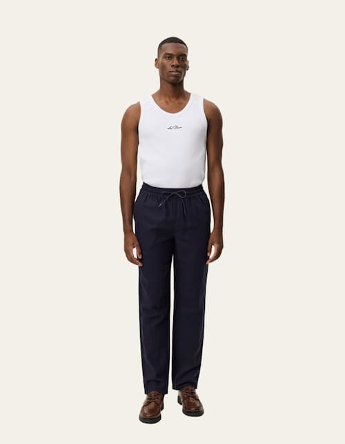 on model image of Patrick Linen Pants