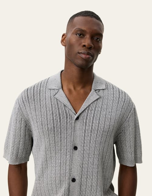 on model image of Evan Button Down Sweater Polo