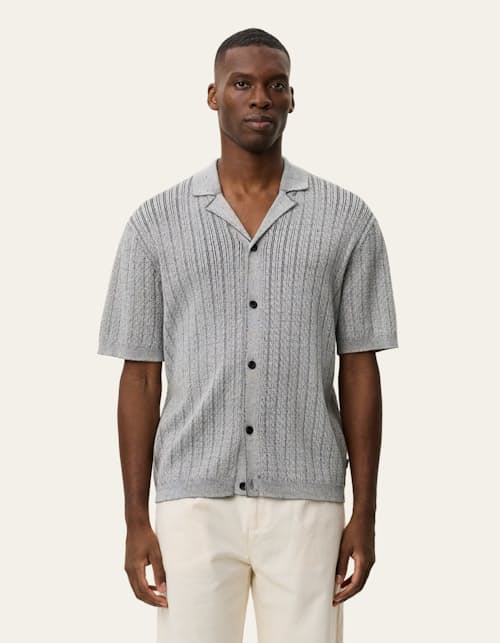 on model image of Evan Button Down Sweater Polo