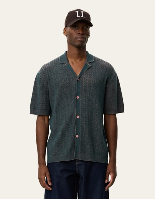 on model image of Evan Button Down Sweater Polo