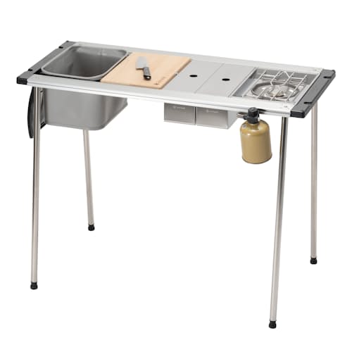laydown image of Iron Grill Table Camp Kitchen Starter Set