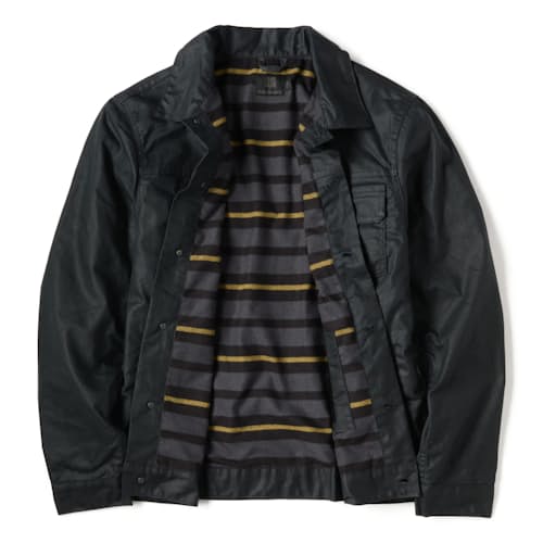 laydown image of Cash Flannel-Lined Waxed Trucker