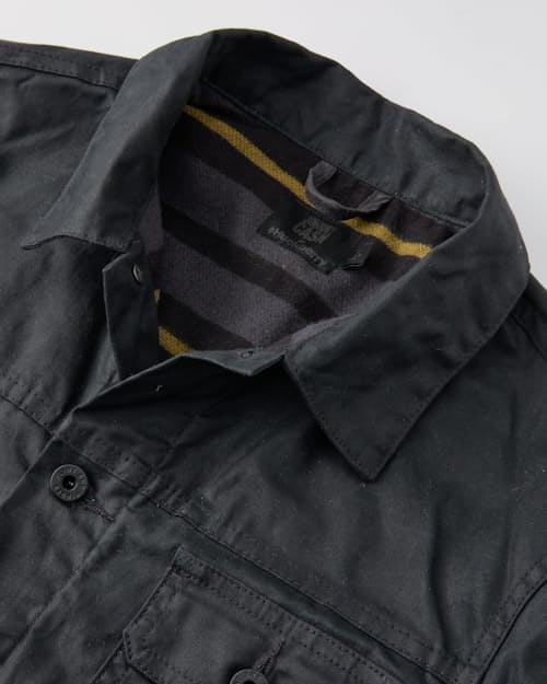 laydown detail image of Cash Flannel-Lined Waxed Trucker