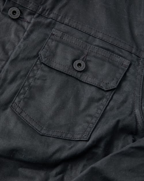 laydown detail image of Cash Flannel-Lined Waxed Trucker