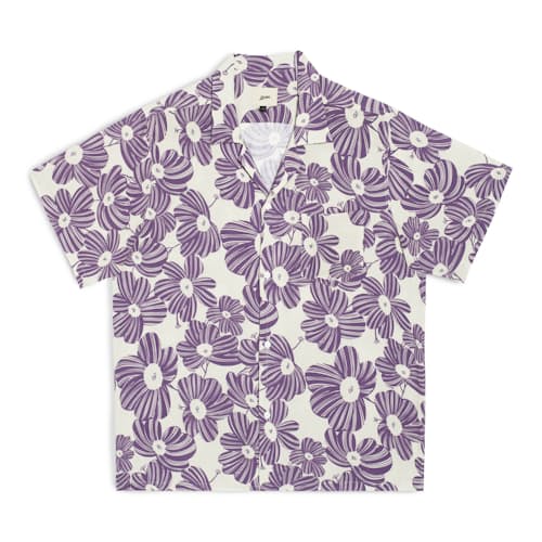 laydown image of Beach Camp Collar Short Sleeve Shirt