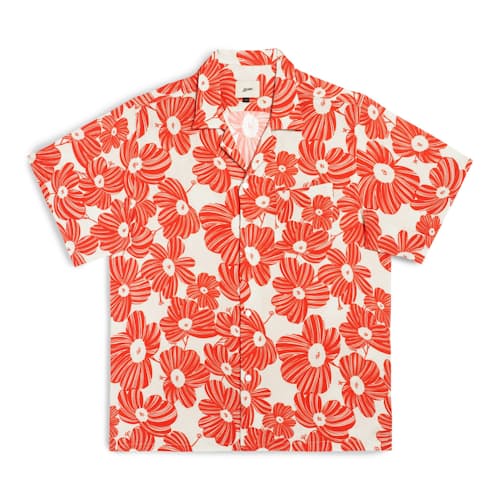 laydown image of Beach Camp Collar Short Sleeve Shirt