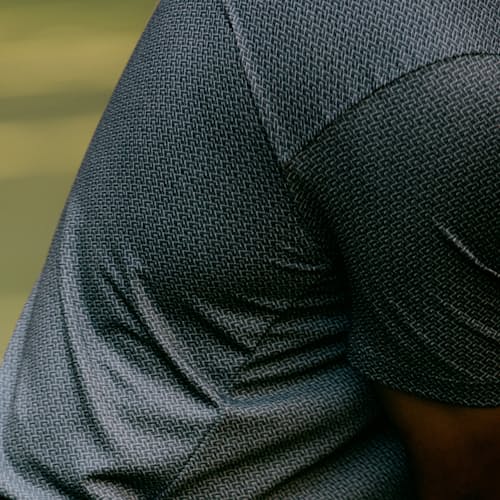 lifestyle image of Hudson Recycled Vintage Jacquard Polo