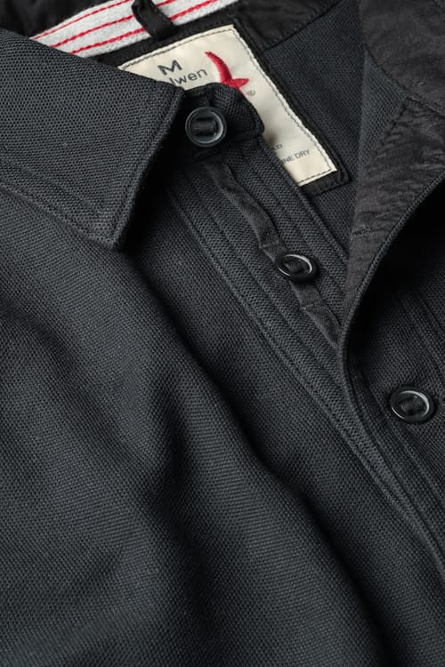 laydown detail image of Long Sleeve Vintage Pique Polo
