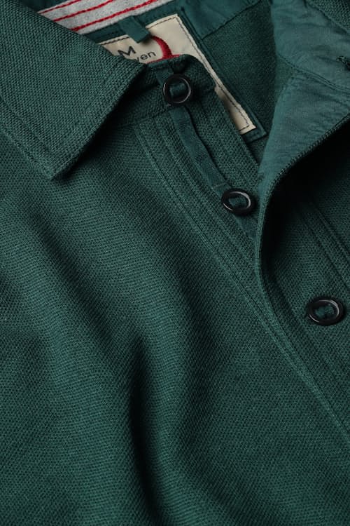 laydown detail image of Long Sleeve Vintage Pique Polo