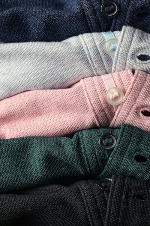 laydown detail image of Long Sleeve Vintage Pique Polo