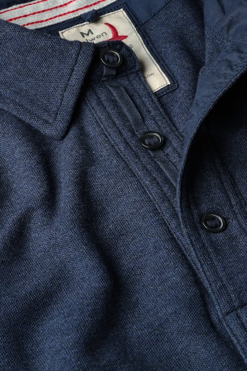 laydown detail image of Long Sleeve Vintage Pique Polo