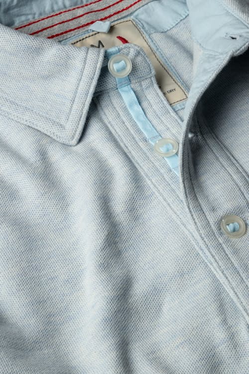 laydown detail image of Long Sleeve Vintage Pique Polo