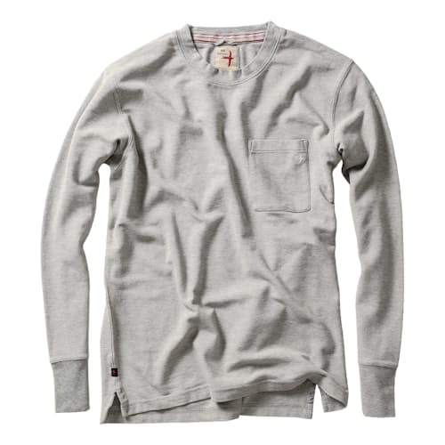 laydown image of Long Sleeve Vintage Pique Crew