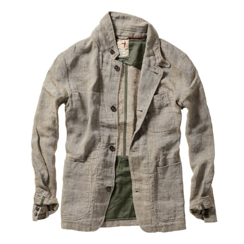 laydown image of Tropical Trap Linen Blazer