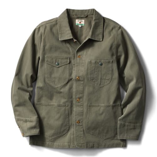 laydown image of Japanese Herringbone Canvas Barn Jacket