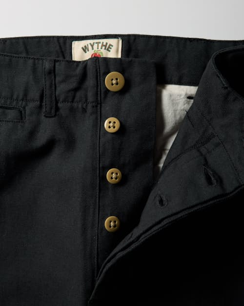 laydown detail image of Cotton Linen Twill Flat Front Chinos