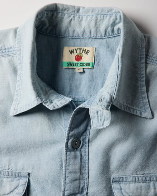 laydown detail image of Embroidered Chambray Workshirt