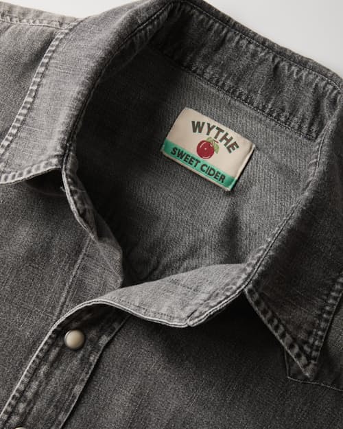 laydown detail image of Denim Pearlsnap Shirt