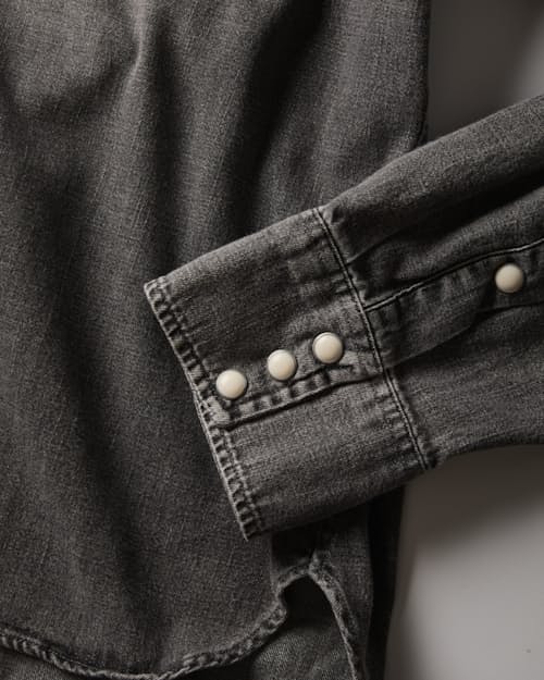 laydown detail image of Denim Pearlsnap Shirt