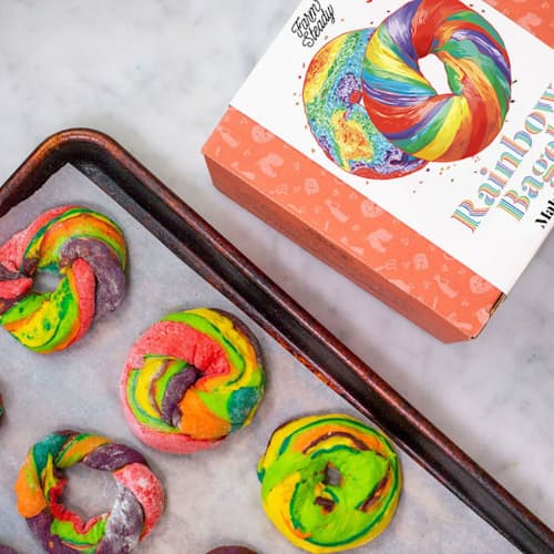 lifestyle image of Rainbow Bagel Making Kit