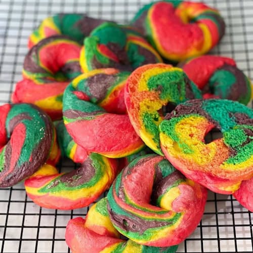lifestyle image of Rainbow Bagel Making Kit