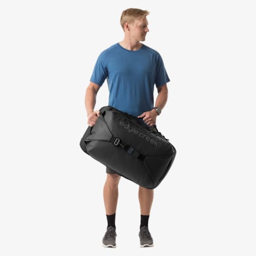 on model image of Tour Travel Pack 55L