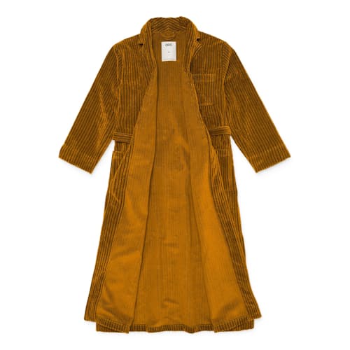 laydown image of Santiago Striped Velour Long Robe