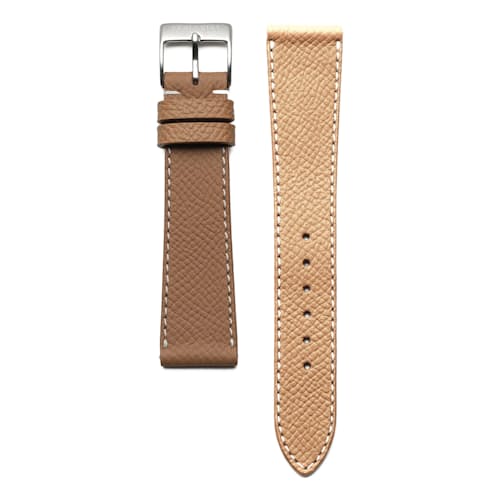 laydown image of Textured French Calfskin Leather Watch Strap