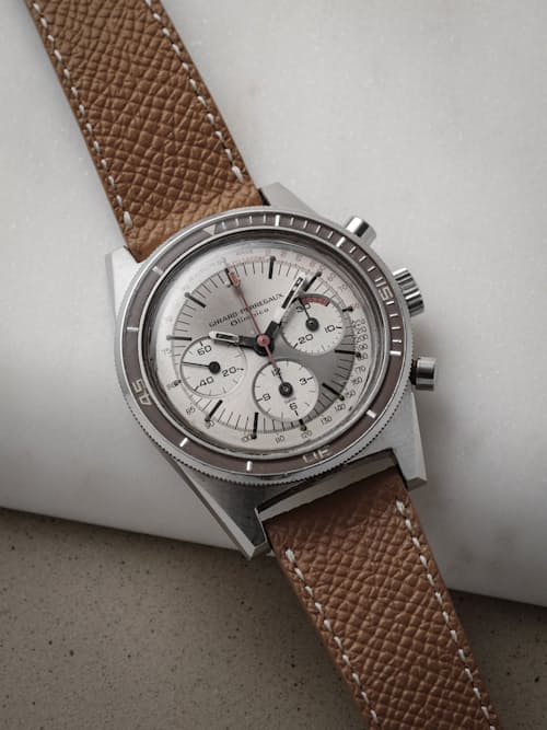 lifestyle image of Textured French Calfskin Leather Watch Strap
