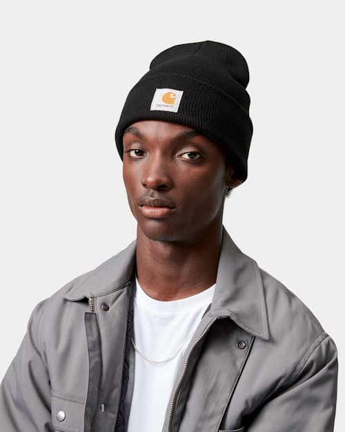 on model image of Acrylic Watch Hat