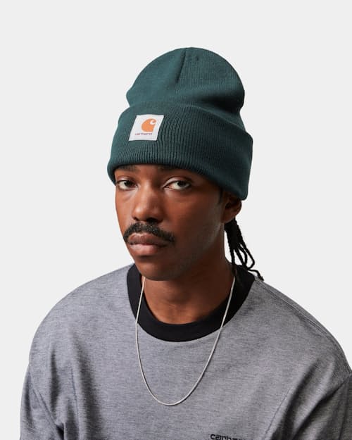 on model image of Acrylic Watch Hat